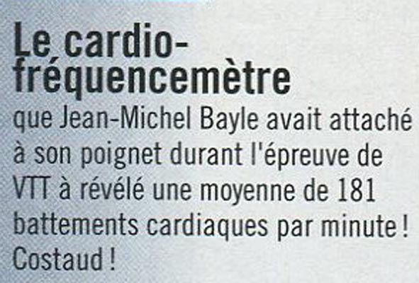 JMB a eu une moyenne de  181 pulsations par minute lors de cette épreuve !!!