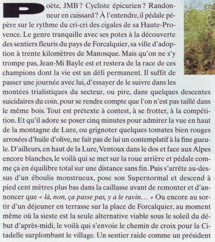 Le magazine Bike consacre un petit article à Jena-Michel Bayle, page 1
