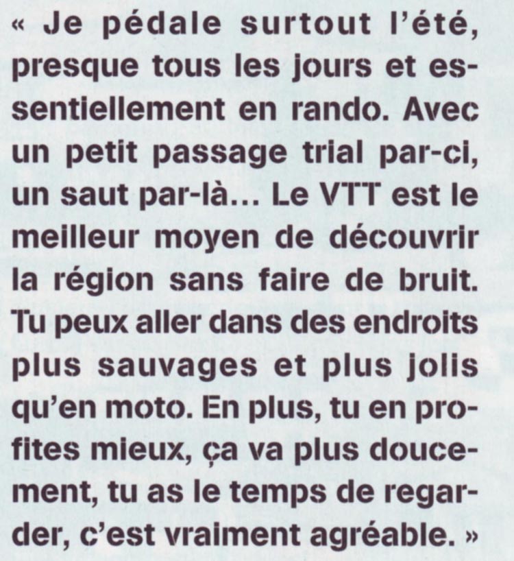 Le magazine Bike consacre un petit article à Jena-Michel Bayle, page 7