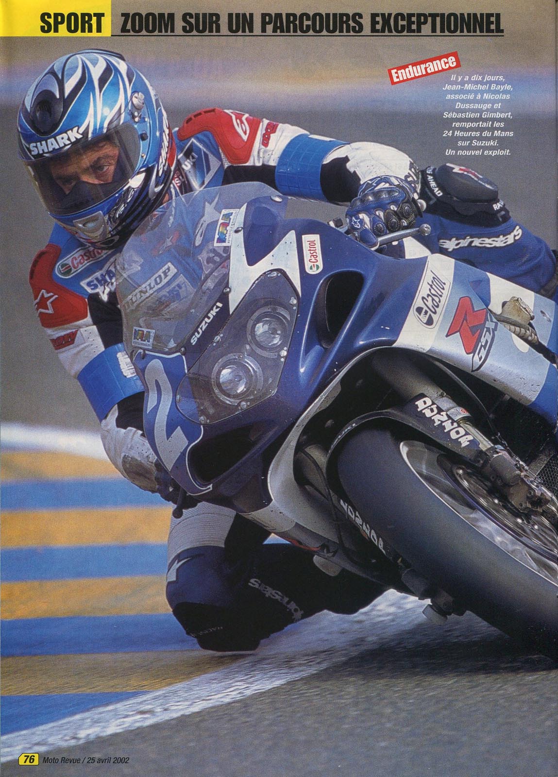 La page 76 du Moto Revue 3516 où l'équipe de Moto Revue lui consacre une entrevue
