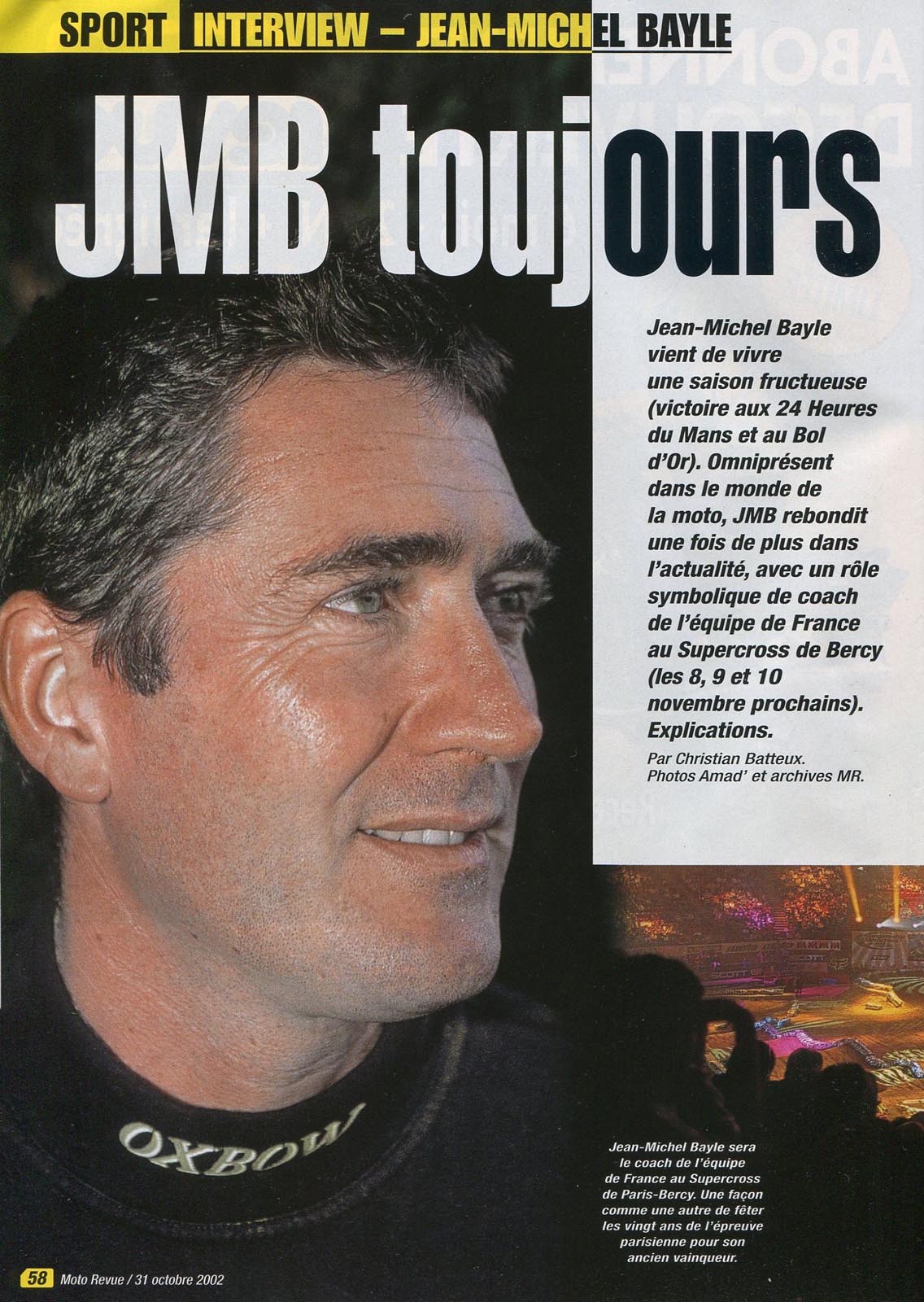 Jean-Michel nous livre une petite interview dans le Moto Revue 3542