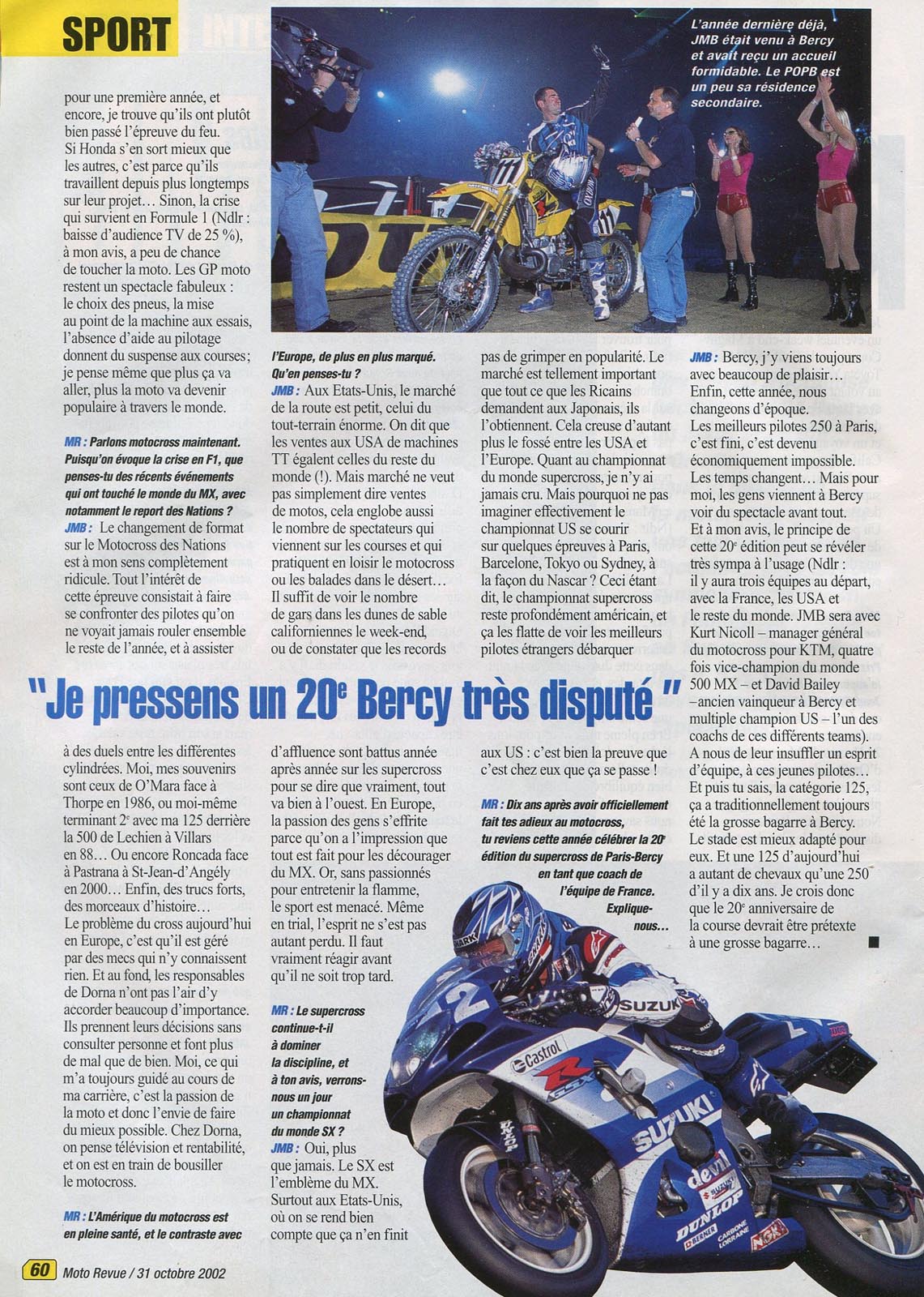 Jean-Michel nous livre une petite interview dans le Moto Revue 3542
