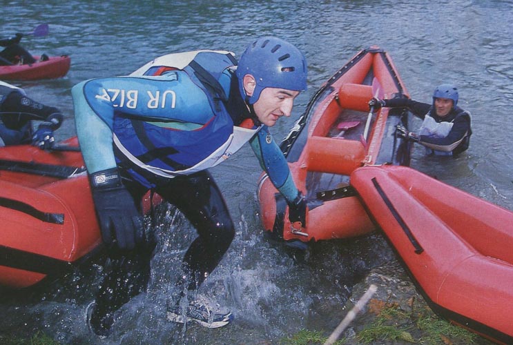 Giovanni Sala et Jean-Michel Bayle lors de l'épreuve de Canoë