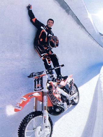 Jean-Michel Bayle sur sa CR dans la piste de Bobsleigh