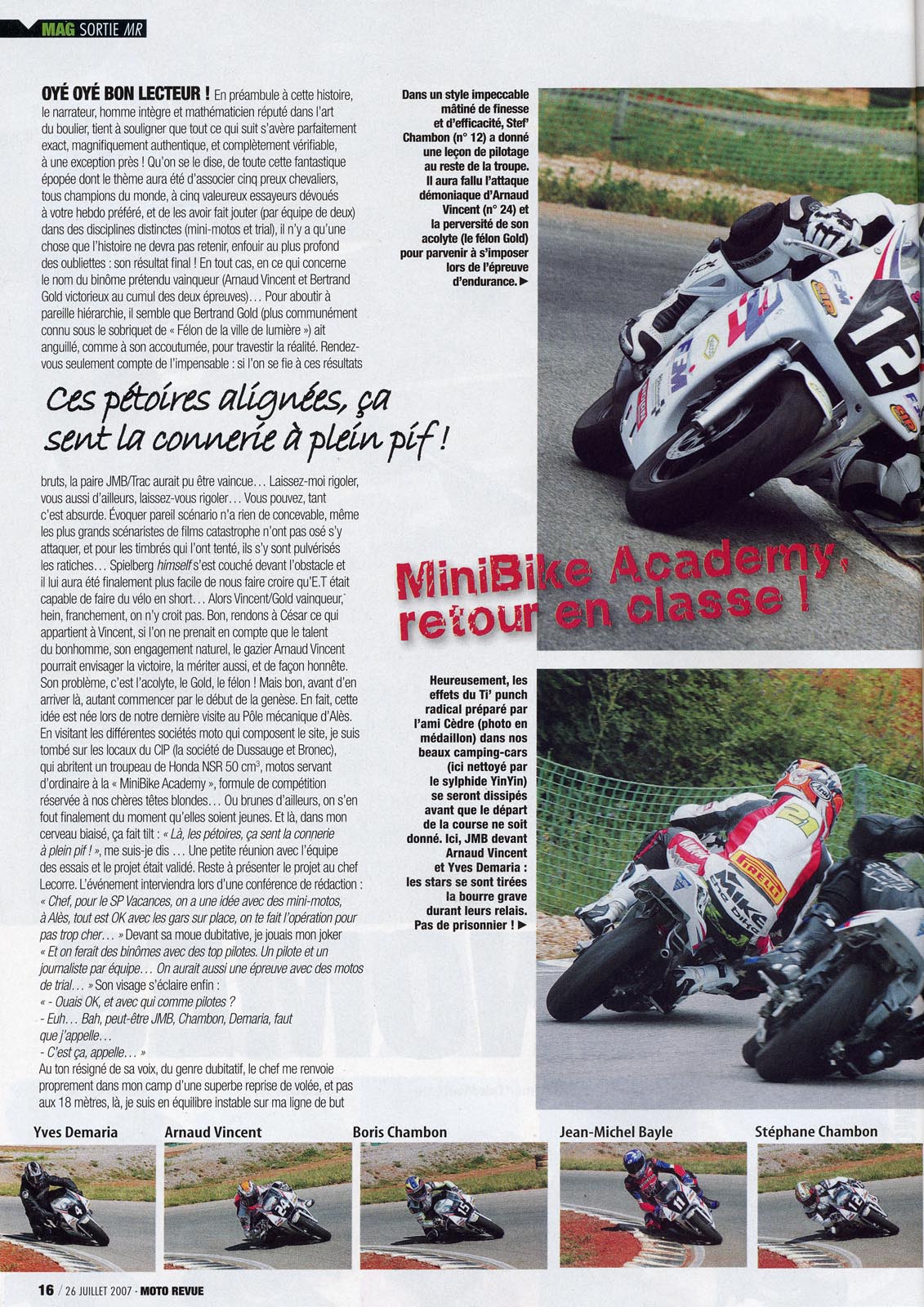 La page 16 du Moto Revue Spécial Vacances 2007
