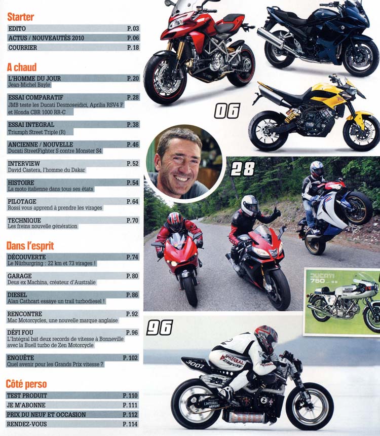Le sommaire du Magazine Intégral du mois d'Octobre Novembre 2009