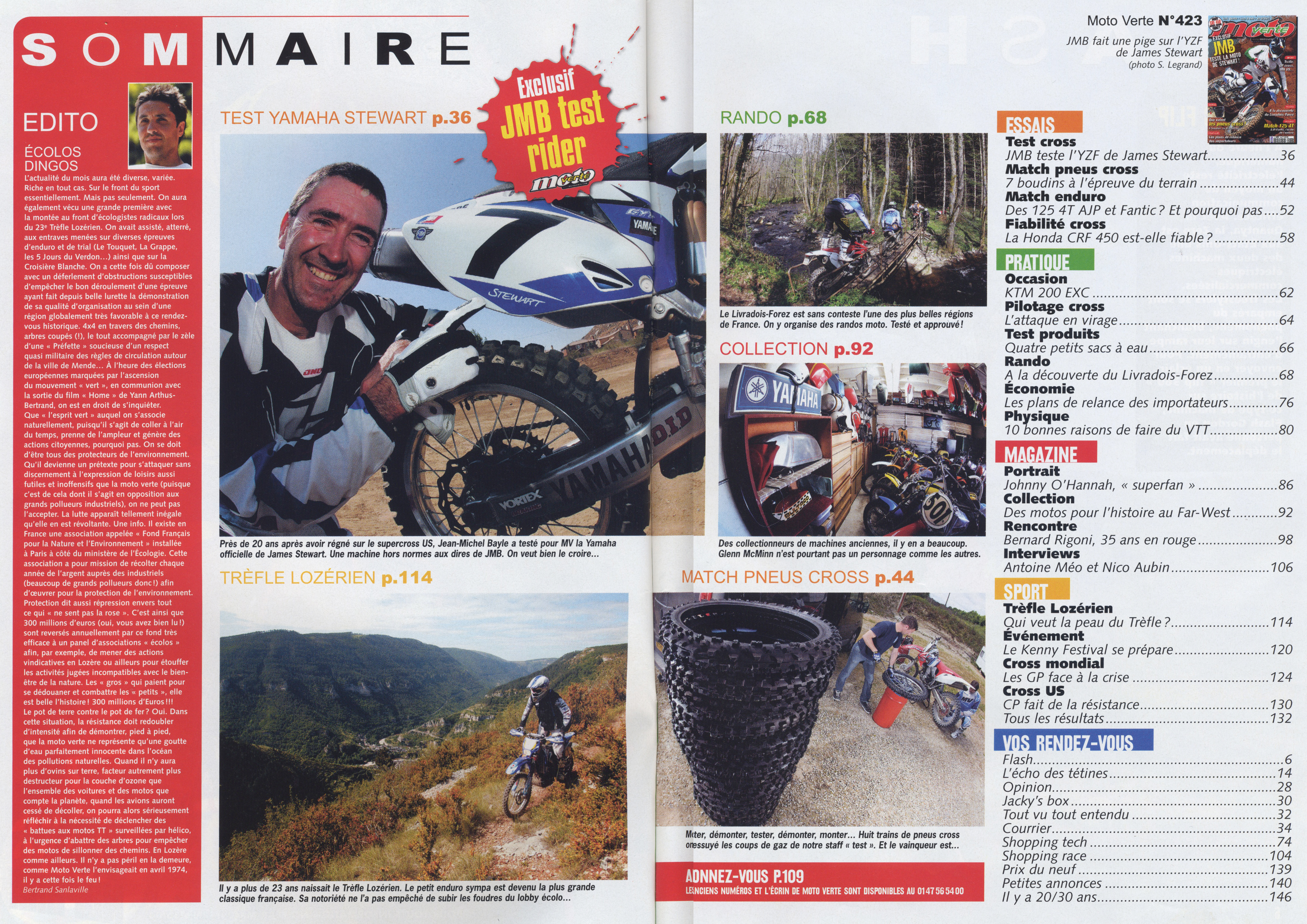 Le sommaire du moto verte de Juillet 2009