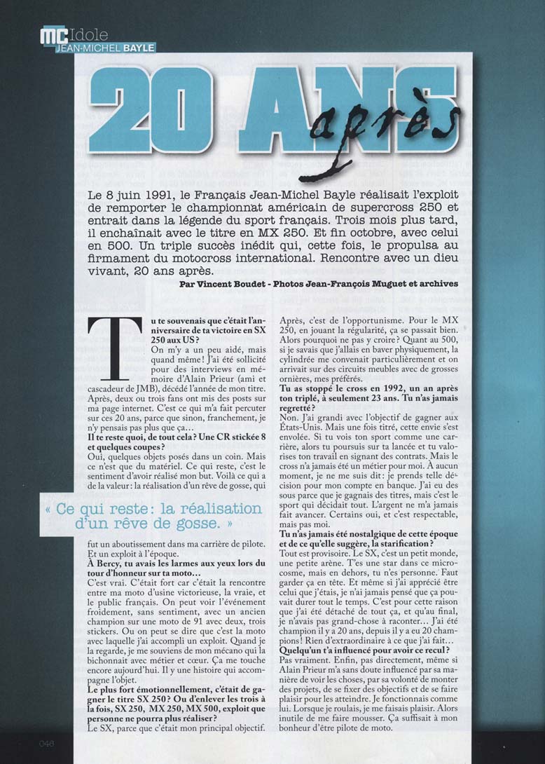 La page 46 du Moto Crampons de Juillet Août 2011