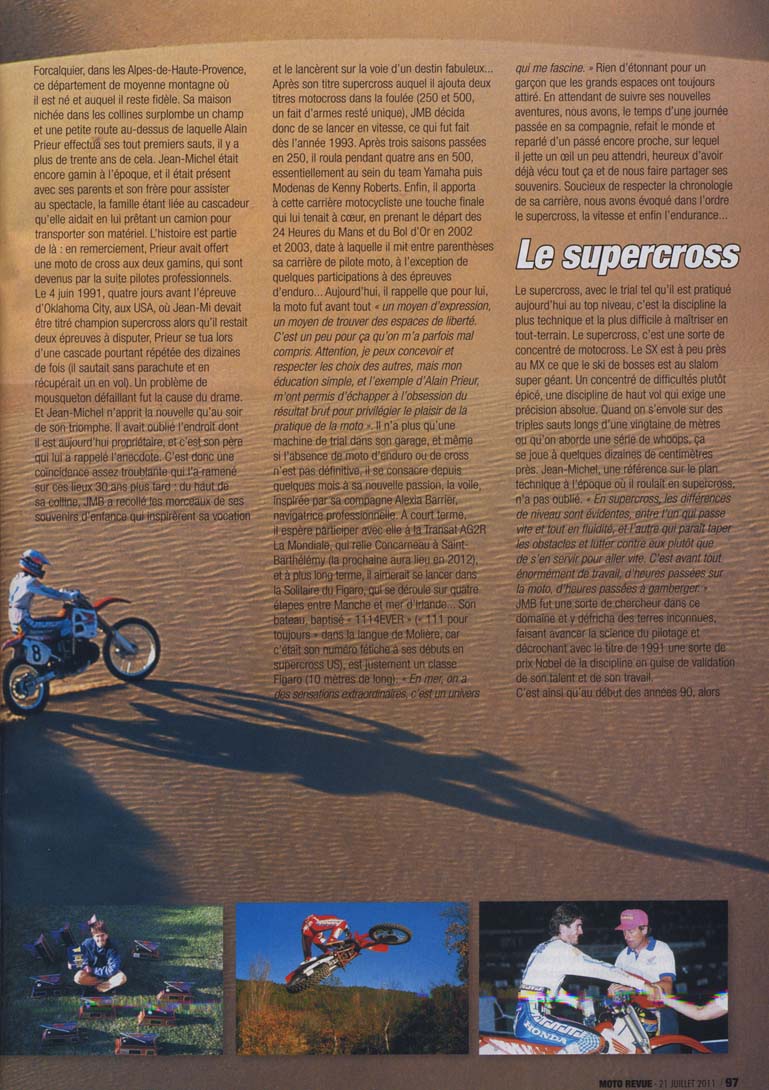 Le numéro Spécial Vacances de Moto Revue parle de la carrière de Jean-Michel Bayle, voilà la page 97