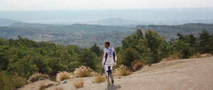 Jean-Michel Bayle lors de la session photos Mini Moto Magazine