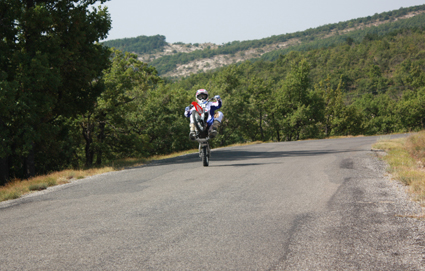 Jean-Michel Bayle lors de la session photos Mini Moto Magazine