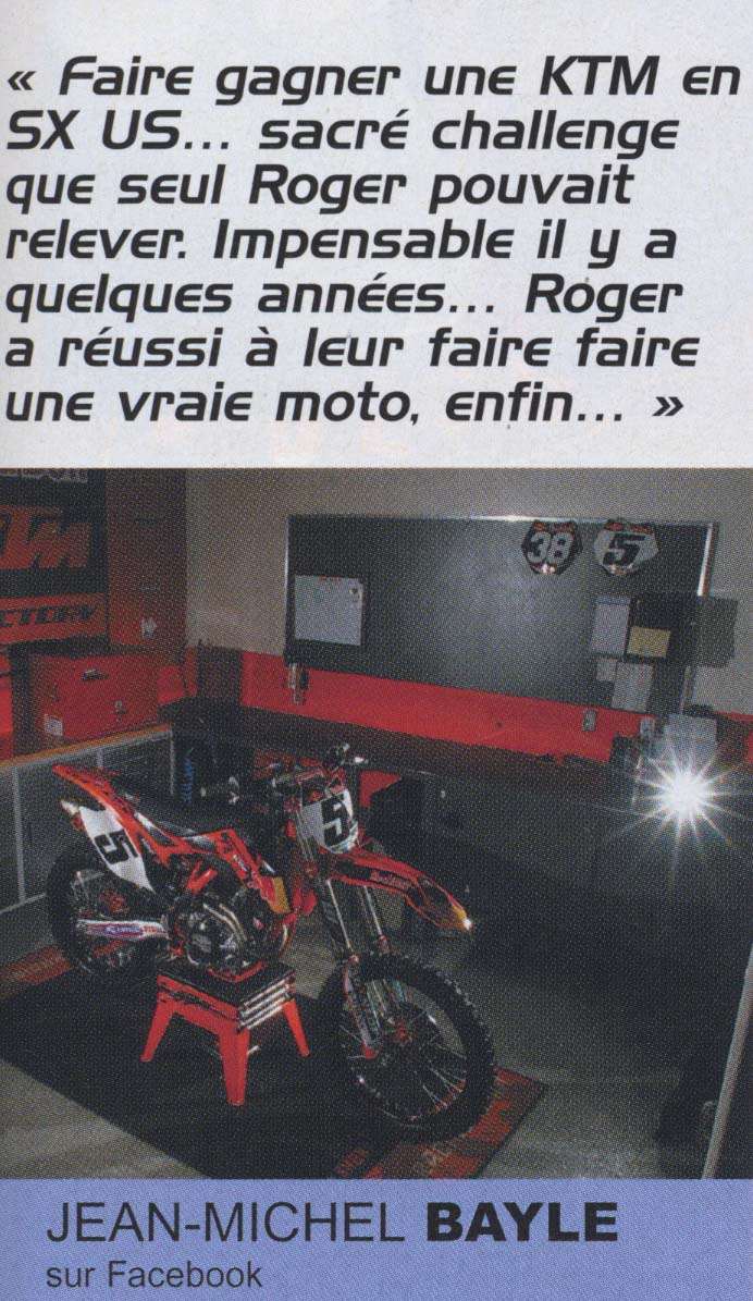 Une citation de JMB sur la réussite de KTM aux US avec Roger De Coster à la baguette