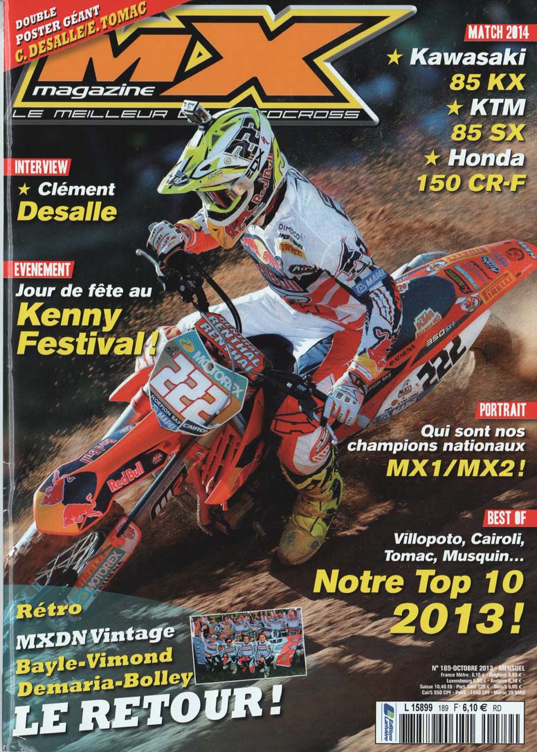 La couverture de MX Mag d'Octobre 2013