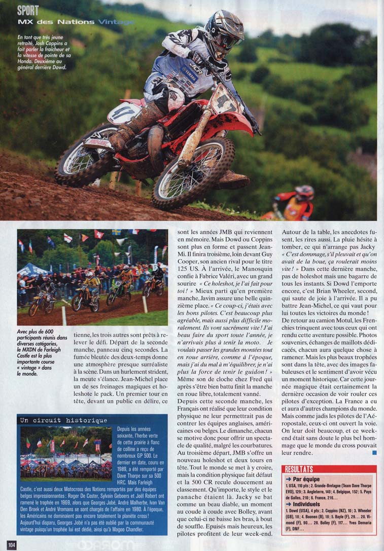 La page 104 du Mx Mag d'Octobre 2013, cliquez pour agrandir