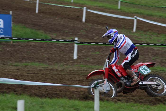 Frédéric Bolley lors de cette épreuve du Motocross des nations vintage 2013 à Farleigh Castle