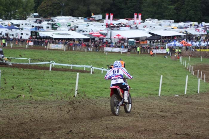 Jean-Michel Bayle lors de cette épreuve du Motocross des nations vintage 2013 à Farleigh Castle