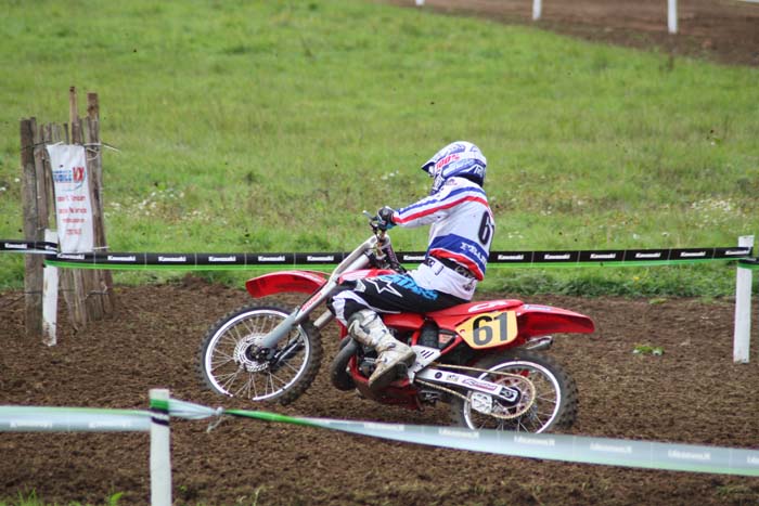 Jean-Michel Bayle lors de cette épreuve du Motocross des nations vintage 2013 à Farleigh Castle