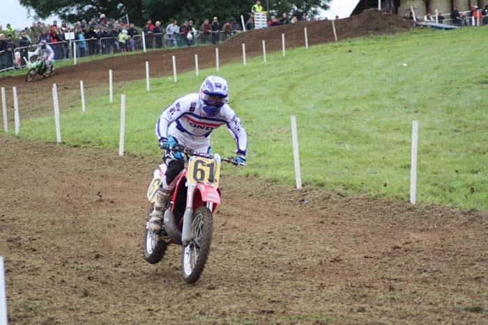 Jean-Michel Bayle lors de cette épreuve du Motocross des nations vintage 2013 à Farleigh Castle