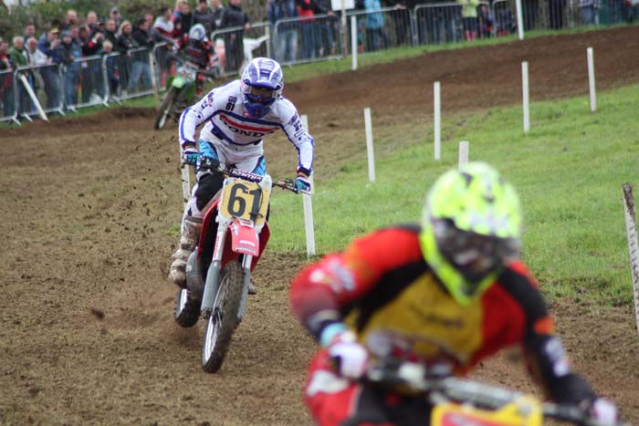 Jean-Michel Bayle lors de cette épreuve du Motocross des nations vintage 2013 à Farleigh Castle