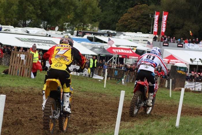 Jean-Michel Bayle lors de cette épreuve du Motocross des nations vintage 2013 à Farleigh Castle