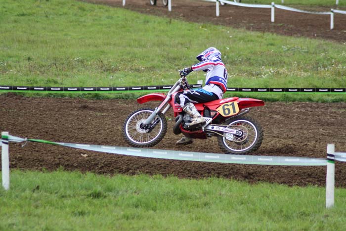 Jean-Michel Bayle lors de cette épreuve du Motocross des nations vintage 2013 à Farleigh Castle