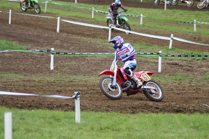 Jean-Michel Bayle lors de cette épreuve du Motocross des nations vintage 2013 à Farleigh Castle