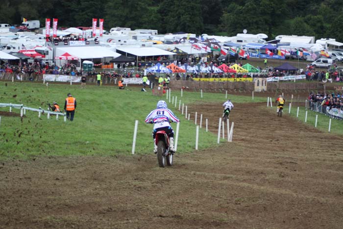 Jean-Michel Bayle lors de cette épreuve du Motocross des nations vintage 2013 à Farleigh Castle