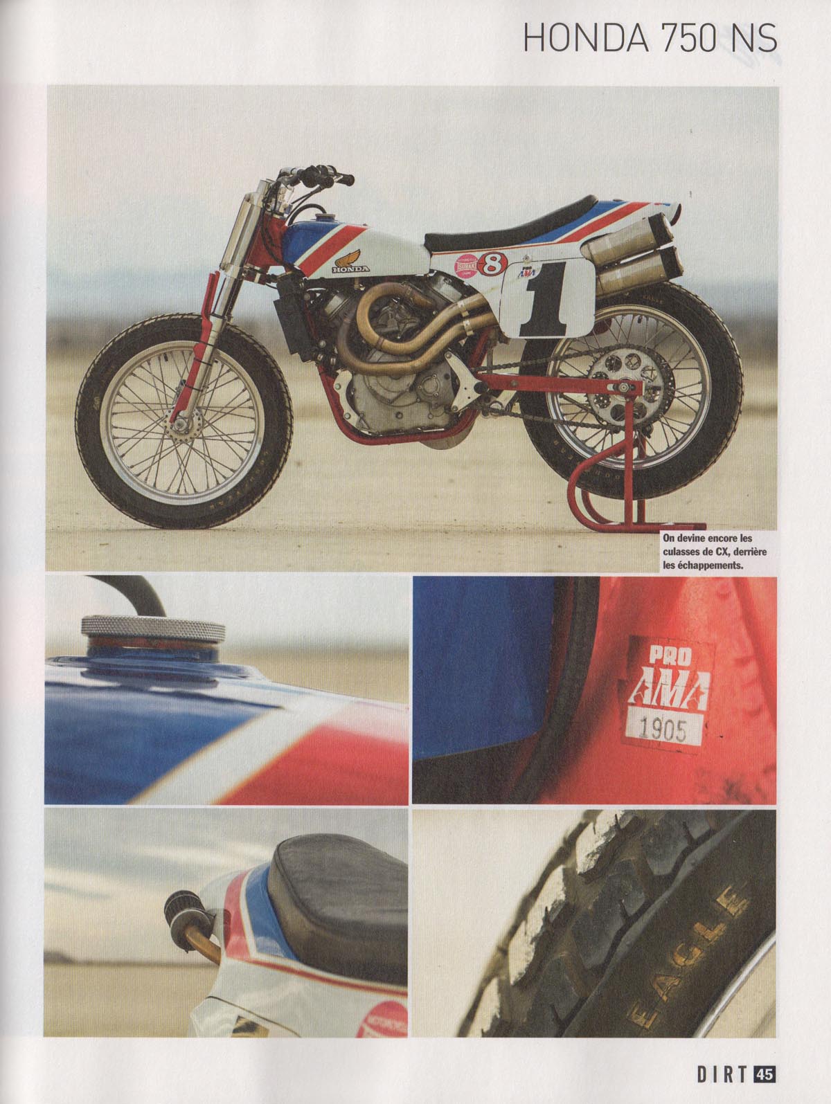 Jean-Michel Bayle essaye la Honda 750 NS dans le HS Café Racer dédié au Dirt