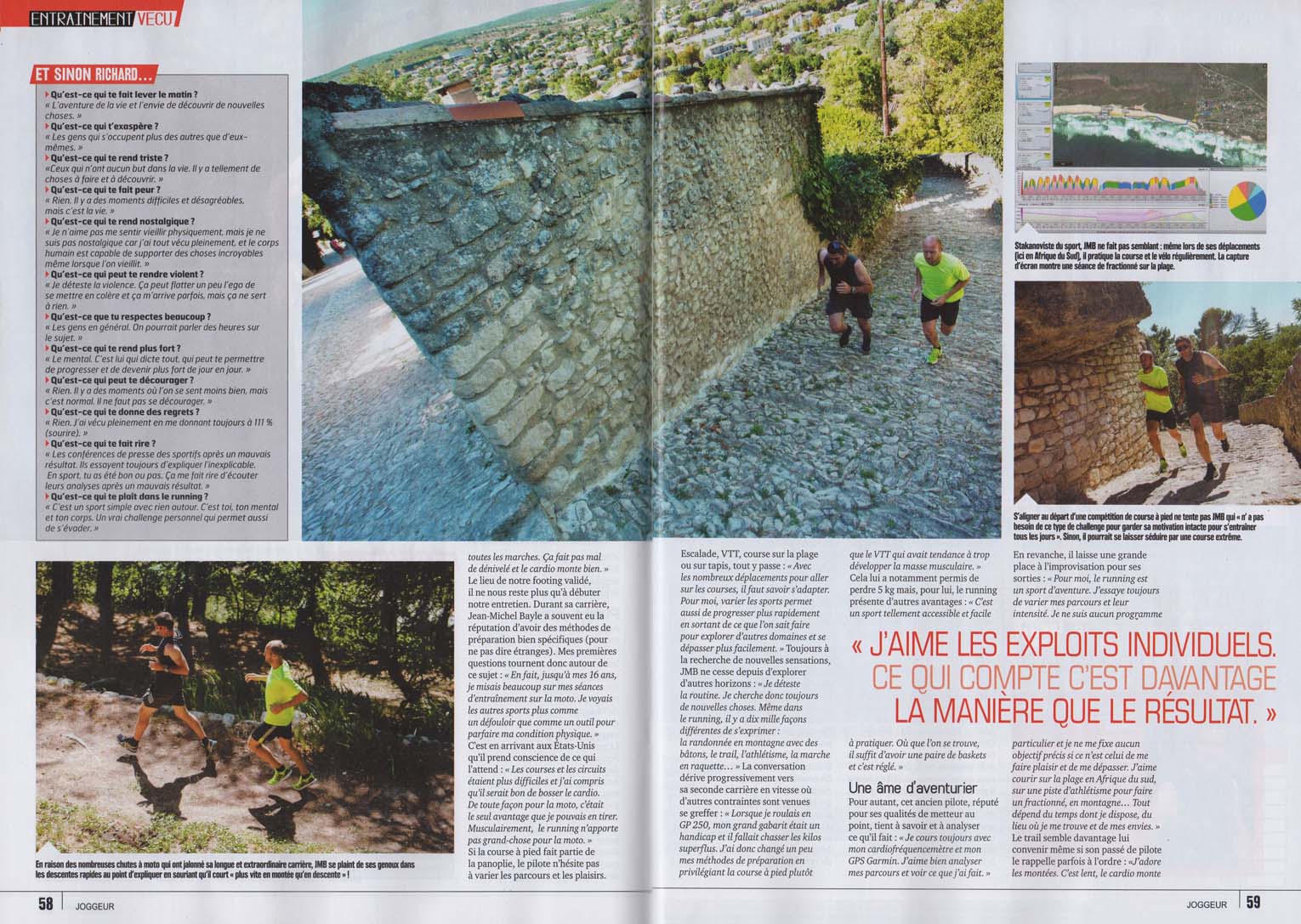 JMB dans le magazine  joggeur d'octobre 2015