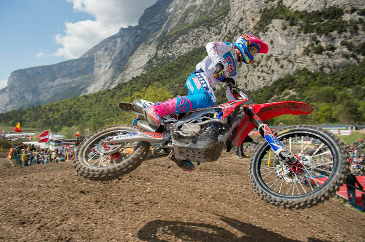 Gautier Paulin lors de cette manche du championnat du monde se déroulant à Trentino en Italie