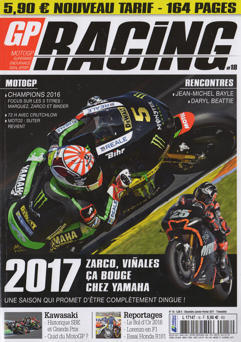 la couverture de ce numéro de Janvier Février 2017 de GP Racing