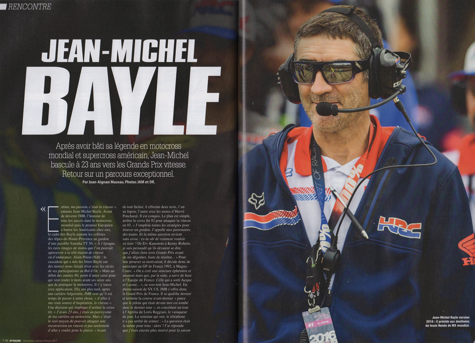 L'interview de Jean-Michel Bayle dans ce numéro de Janvier Février 2017 de GP Racing