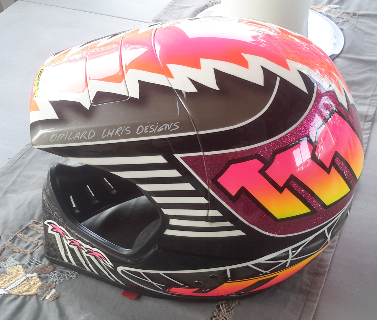 Le casque réplica JMB 1989 de Sébastien vu de dessus