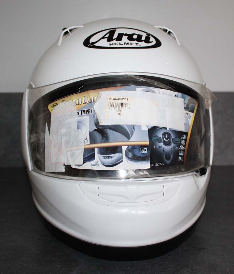 Le casque Arai de Luc avant l'envoi chez OCD