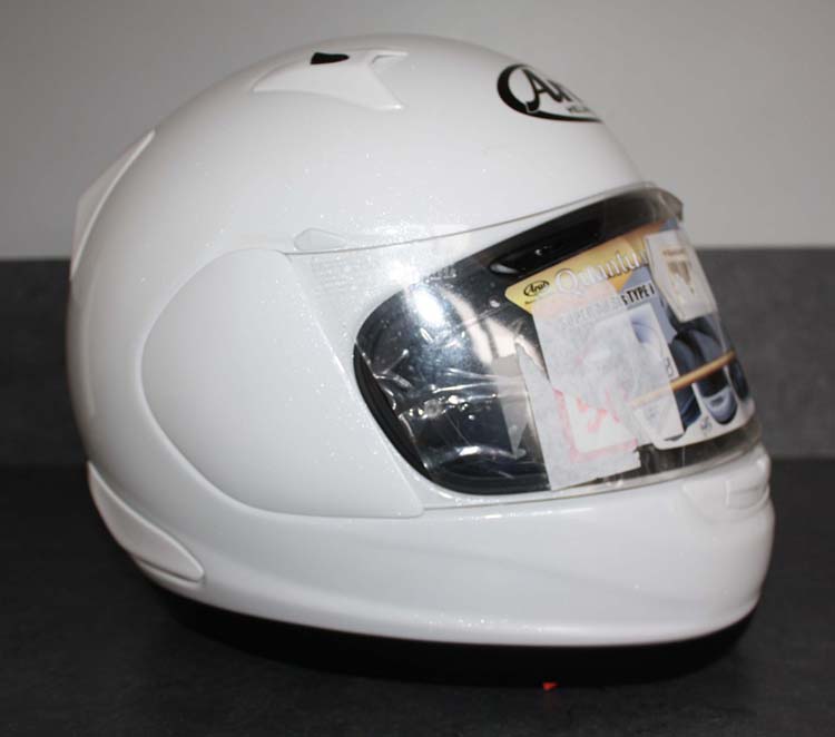 Le casque Arai de Luc avant l'envoi chez OCD