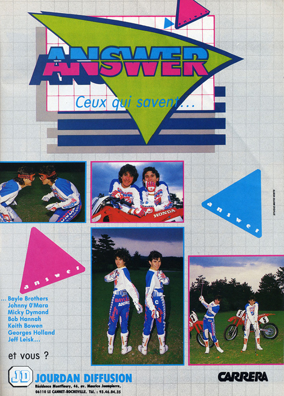 Une publicité Answer lors de cette année 1988