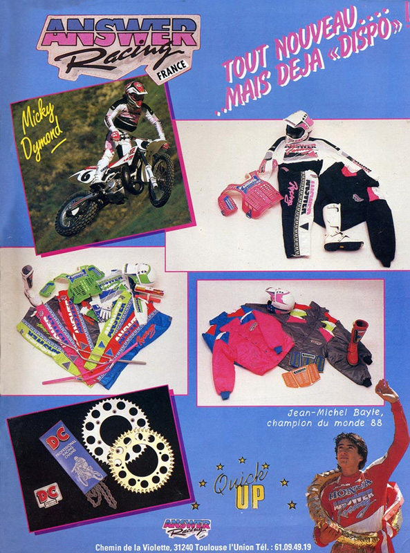 Une publicité Answer lors de cette année 1988