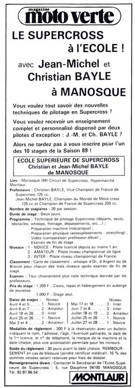 Une publicité pour Moto Verte