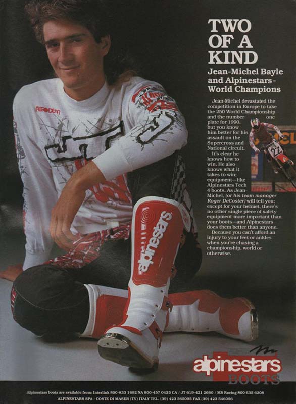 Une publicité Alpinestars 1990