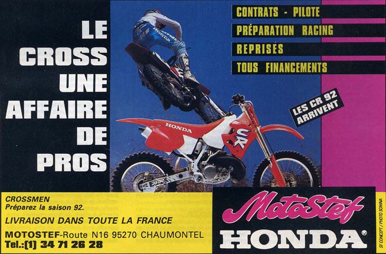 Une publicité pour le magasin Motostef