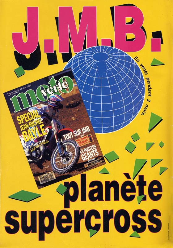 Une publicité pour le spécial JMB de Moto Verte