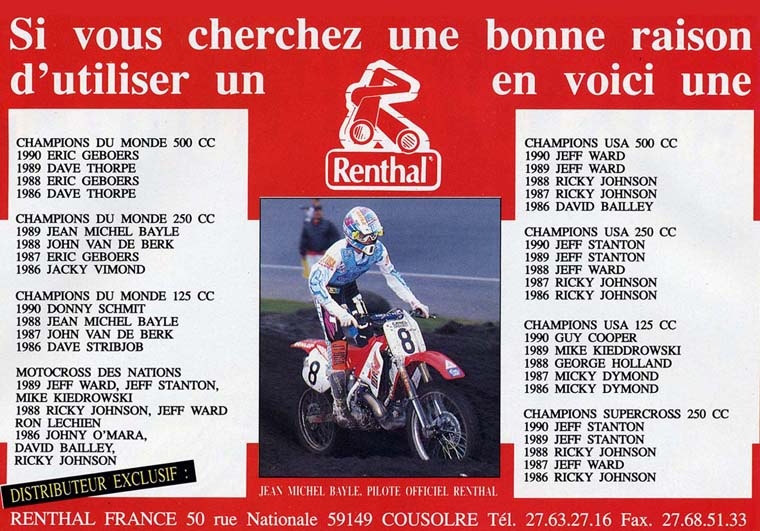 Une publicité Renthal
