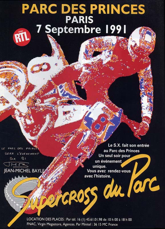 Une publicité pour le supercross du Parc