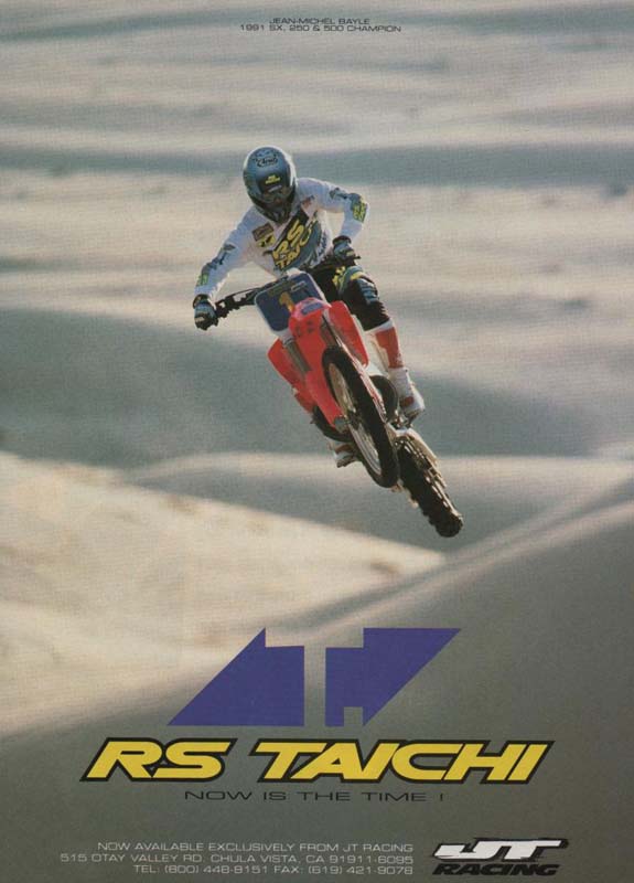 Une publicité pour l'équipementier Taichi en 1992