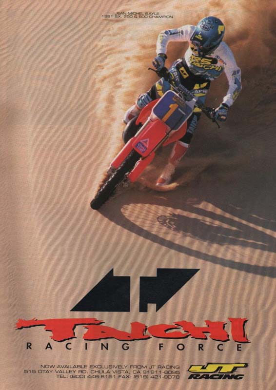 Une publicité pour l'équipementier Taichi en 1992
