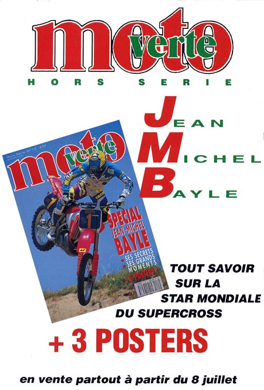 Une publicité pour le Moto Verte Hors Série Spécial JMB 1992