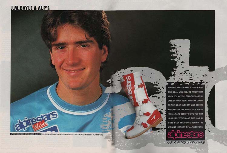 Une publicité pour les bonnes Alpinestars