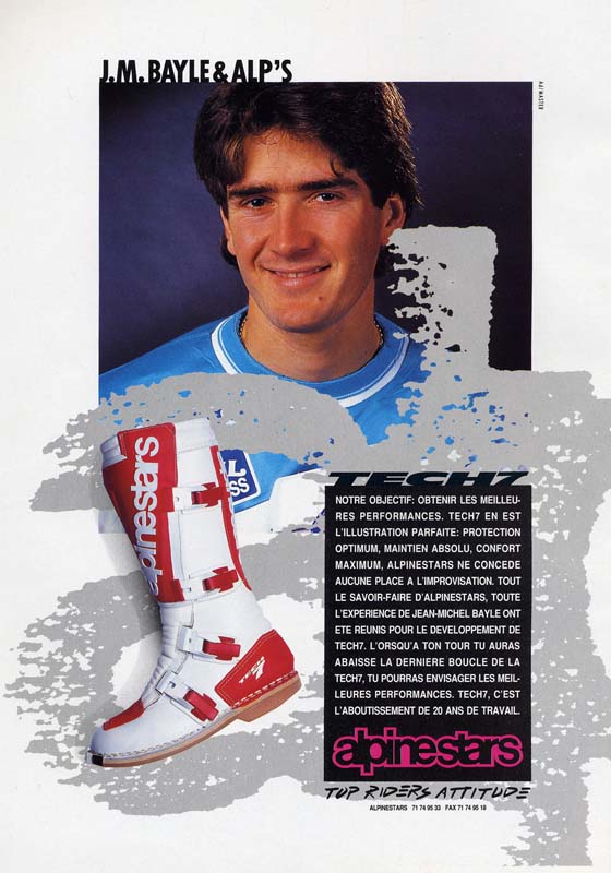 Une publicité pour les bonnes Alpinestars