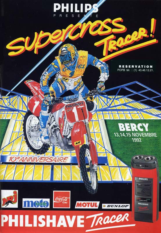 Une publicité pour le Supercross de Bercy 1992