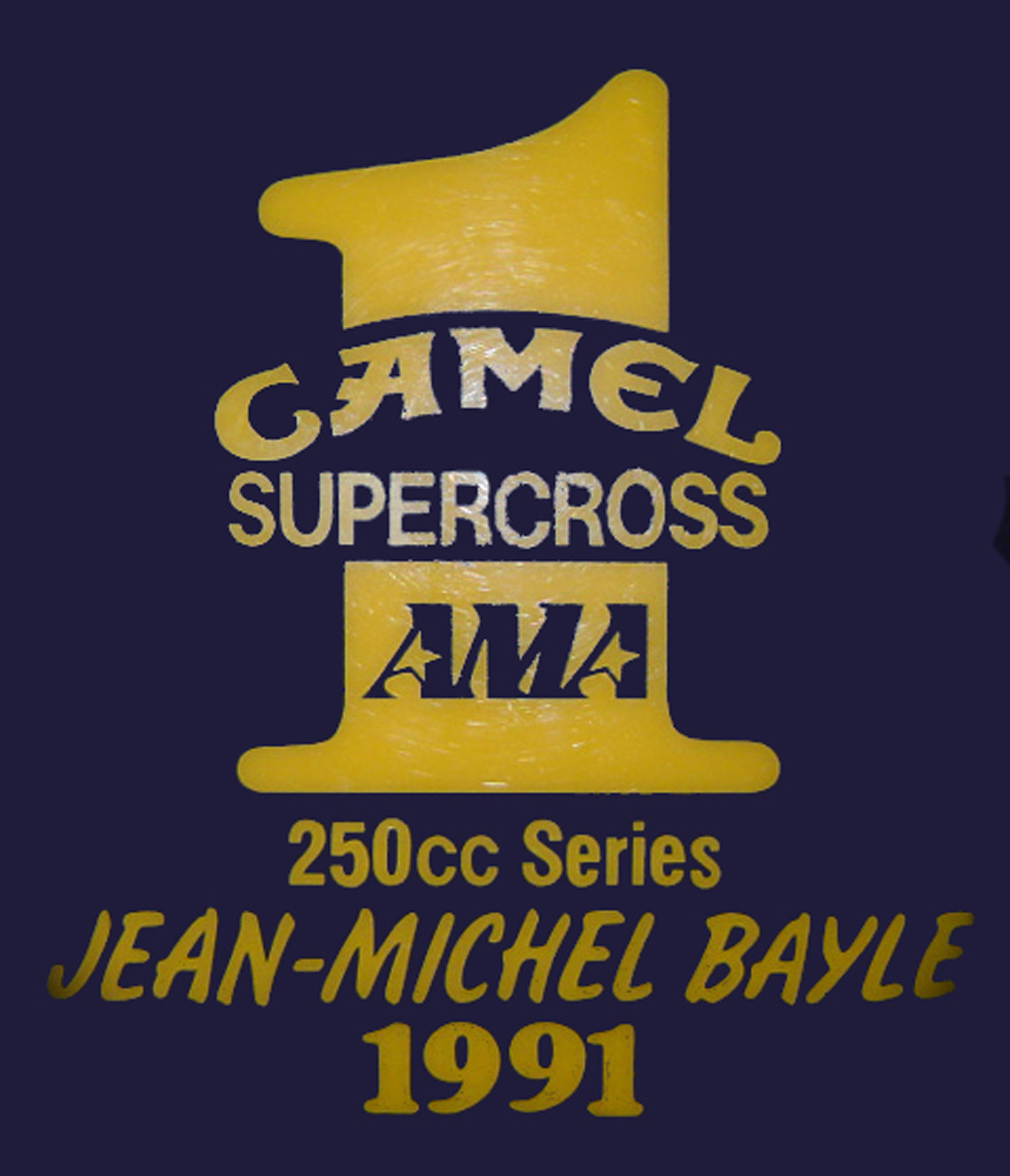 La plaque de numéro 1 de supercross US de Jean-Michel Bayle suite à l'obtention du titre en 1991
